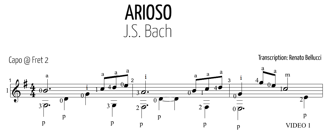 JS Bach Arioso Staff and Video 1